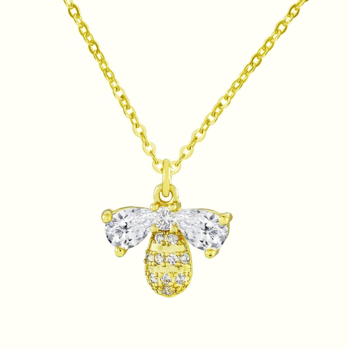 Honeybee Gold American Diamond Necklace Pendant Chain Bulk