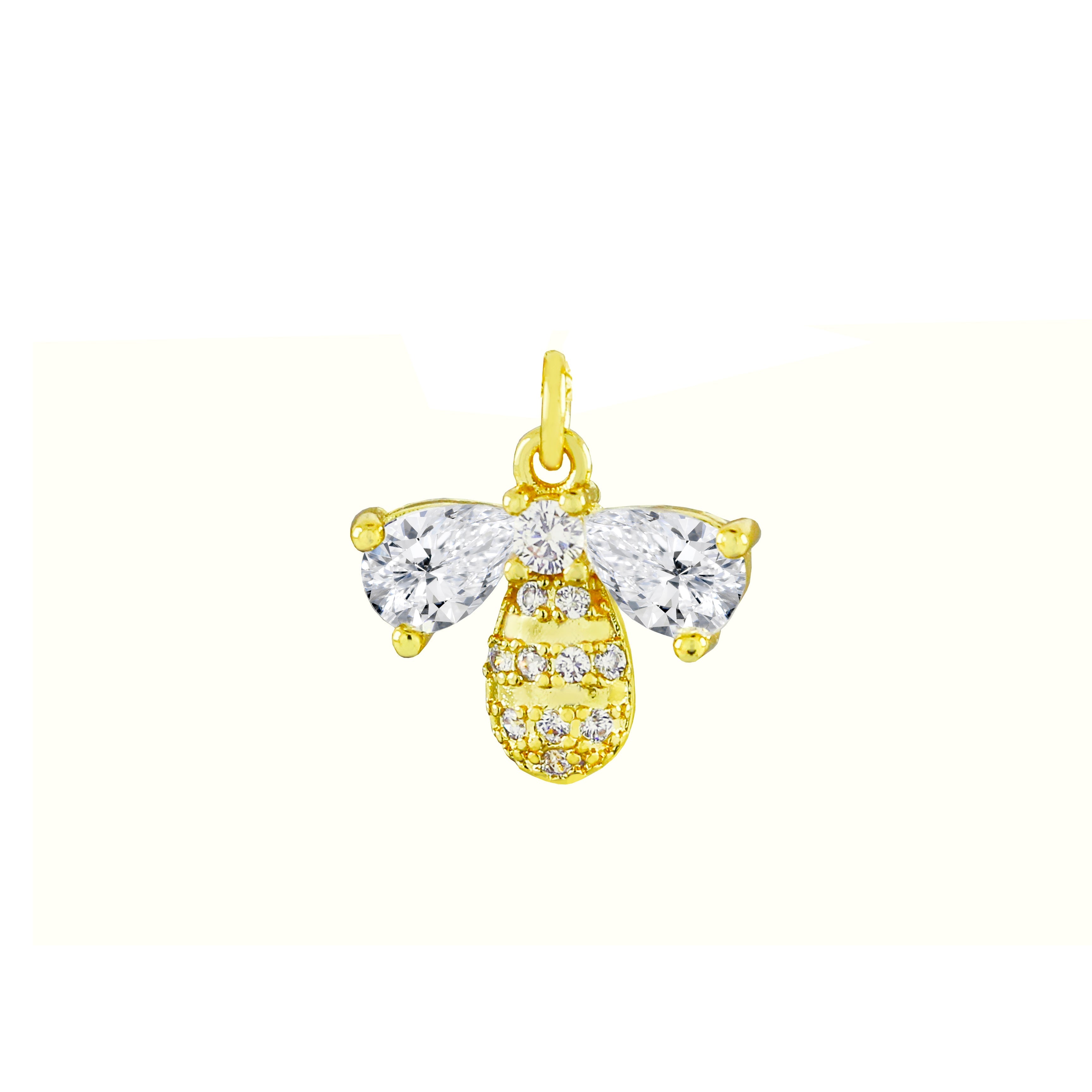 Honey Bee 18K Gold Plated Crystal Cubic Zirconia Pendant Necklace Bulk