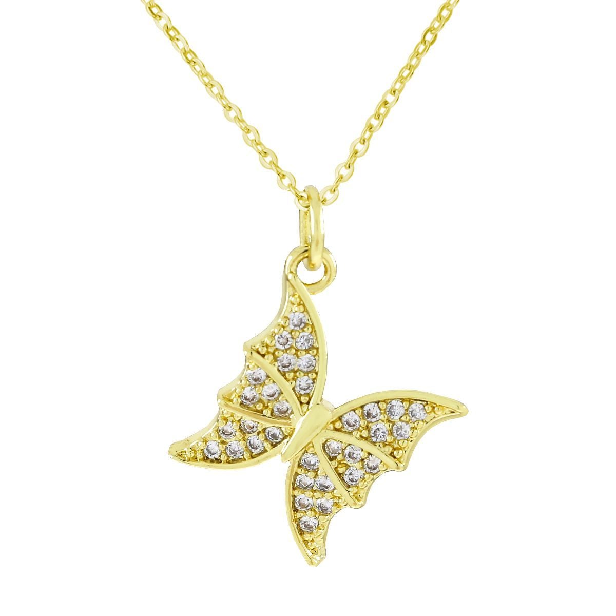 Butterfly Round Gold Necklace Pendant Chain Bulk