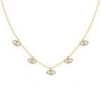 Evil Eye American Diamond Gold Choker Necklace Chain For Women Bulk