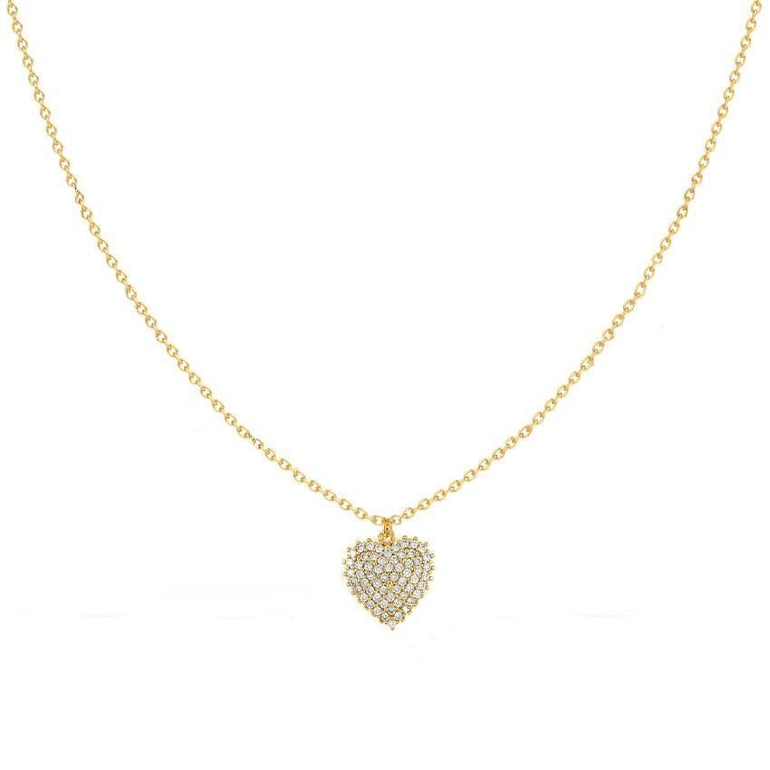 American Diamond Heart Necklace Pendant Chain Bulk
