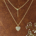 American Diamond Heart Necklace Pendant Chain Bulk