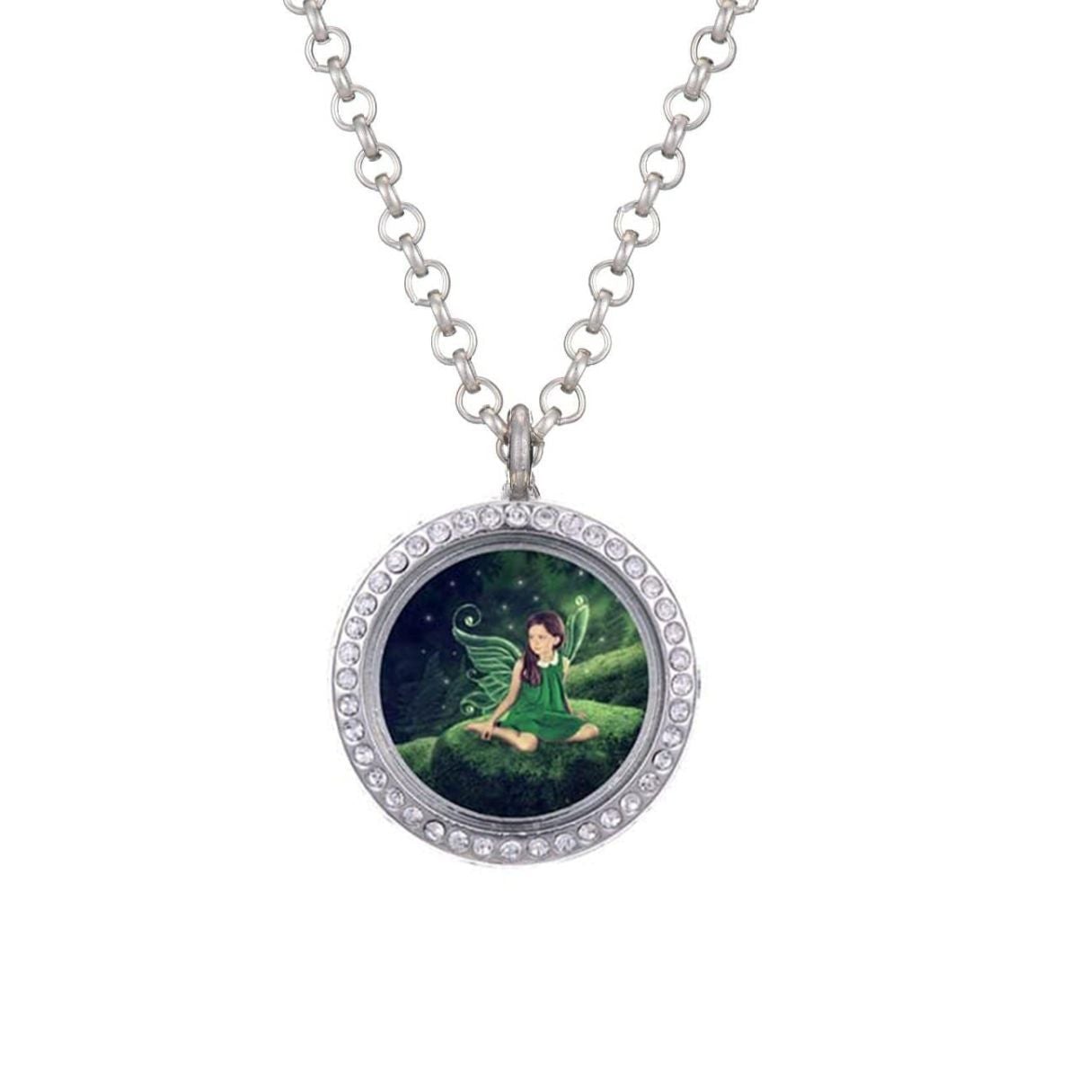 Round Silver Photo Necklace Pendant Chain Bulk