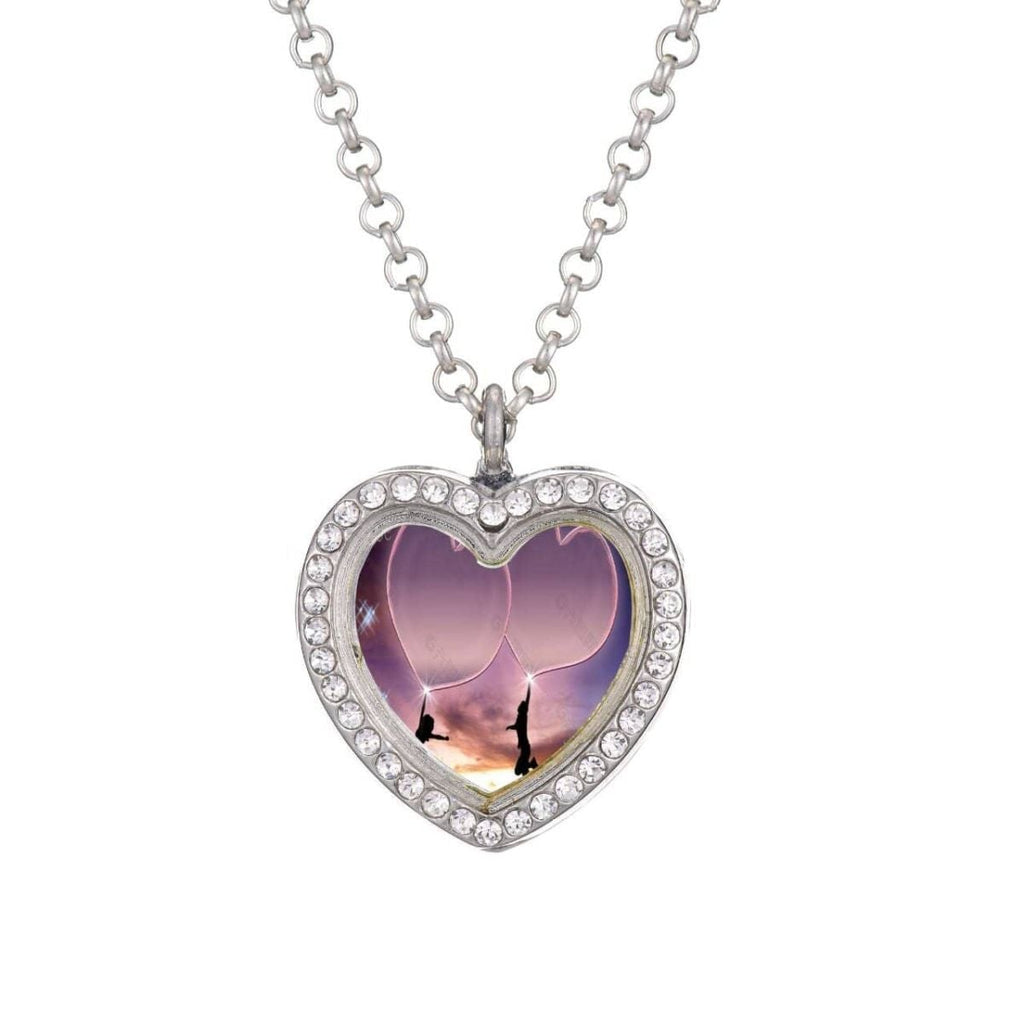 Round Silver Photo Necklace Pendant Chain Bulk