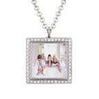 Round Silver Photo Necklace Pendant Chain Bulk
