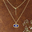 Blue Enamel Evil Eye Gold Necklace Pendant Chain Bulk