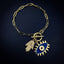 Gold Blue Gold Evil Eye Hamsa Charms Chain Link Bracelet Girls Bulk