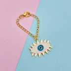 Alloy Enamel Eyelash Evil Eye Watch Charm Women White Blue Gold Bulk