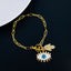 Hamsa Evil Eye Cubic Zirconia Copper 18K Gold Chain Bracelet Bulk