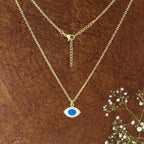 Oval White Evil Eye Enamel Necklace Pendant Chain Bulk