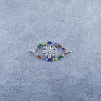 Rainbow Evil Eye Silver Zircon Baguette Copper Charm For Women Bulk