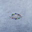Rainbow Evil Eye Silver Zircon Baguette Copper Charm For Women Bulk