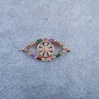 Rainbow Evil Eye Rose Gold Zircon Baguette Copper Charm For Women