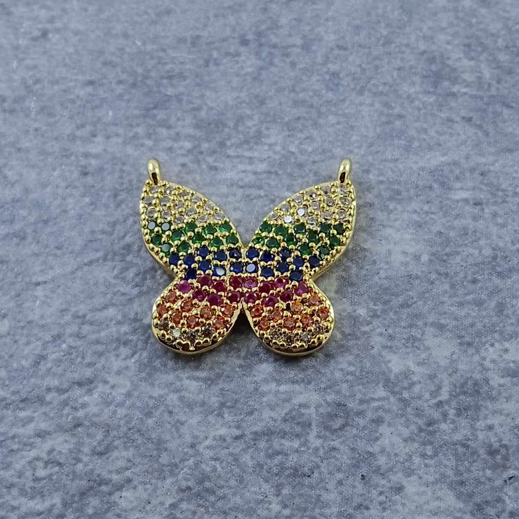 Rainbow Butterfly Gold Zircon Copper Charm For Women Bulk