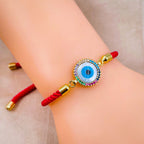 Rainbow Evil Eye Copper Gold Red Cubic Zirconia Thread Bracelet Bulk