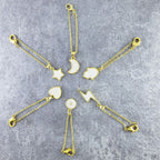 Moon White Gold Slim Link Chain Watch Charm For Women Bulk