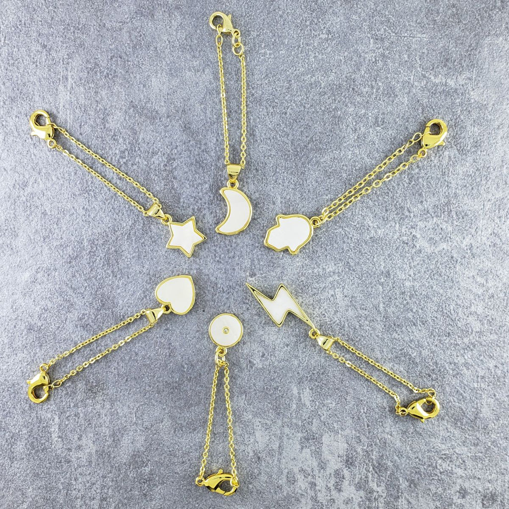 Hamsa White Gold Slim Link Chain Watch Charm For Women Bulk