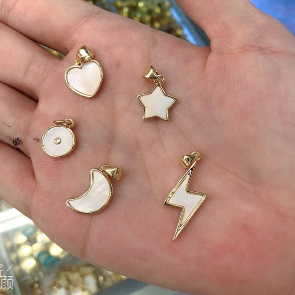 Moon Gold White Copper Charm For Women Bulk Secondary image