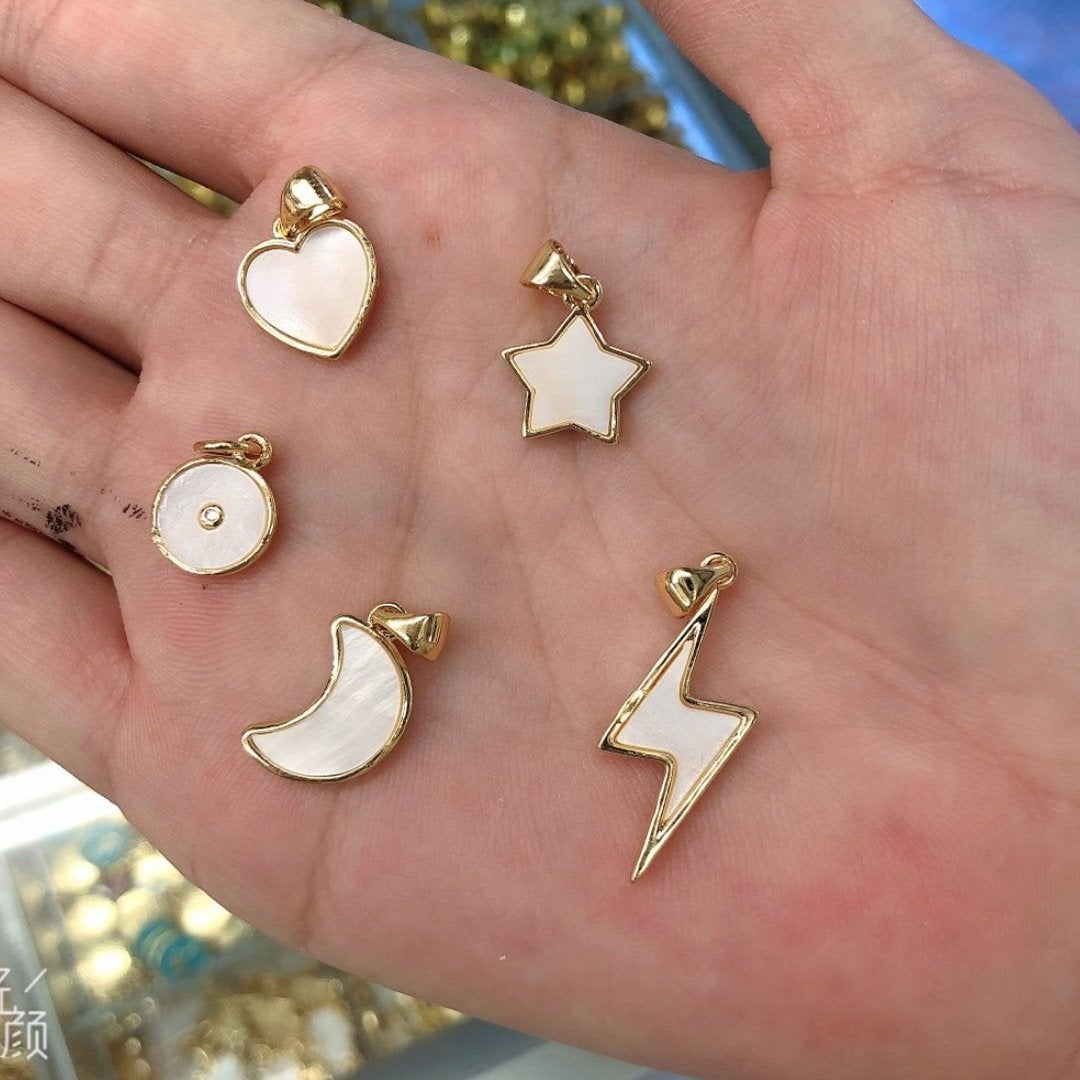 Moon Gold White Copper Charm For Women Bulk