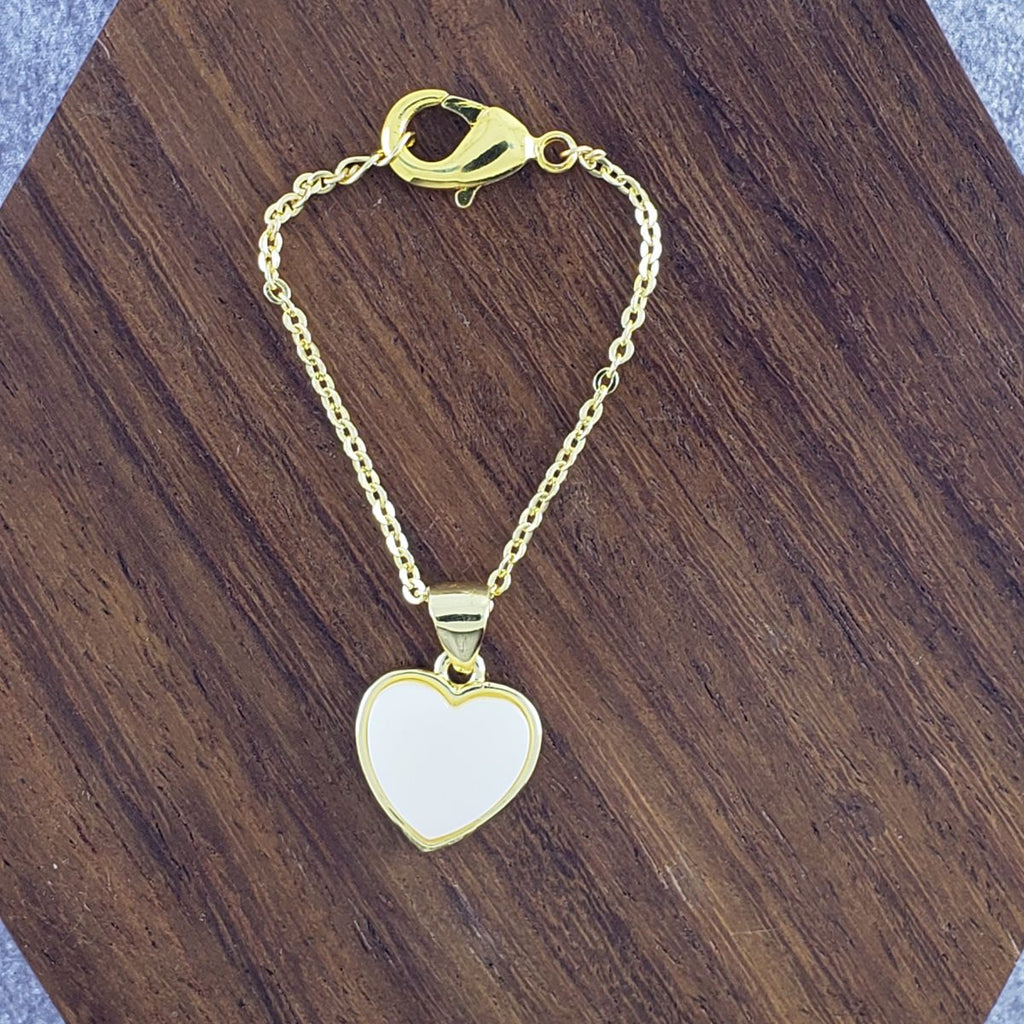 Heart White Gold Slim Link Chain Watch Charm For Women Bulk