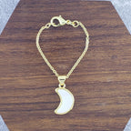Moon White Gold Slim Link Chain Watch Charm For Women Bulk