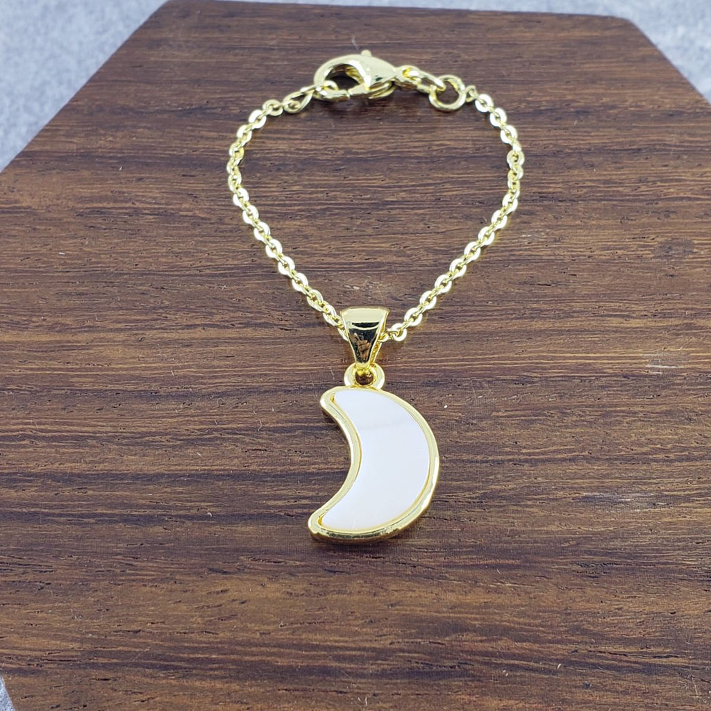 Moon White Gold Slim Link Chain Watch Charm For Women Bulk