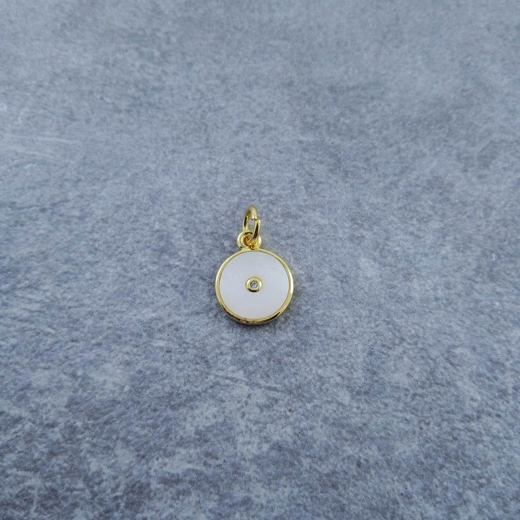 Round Gold White Copper Charm For Women Bulk