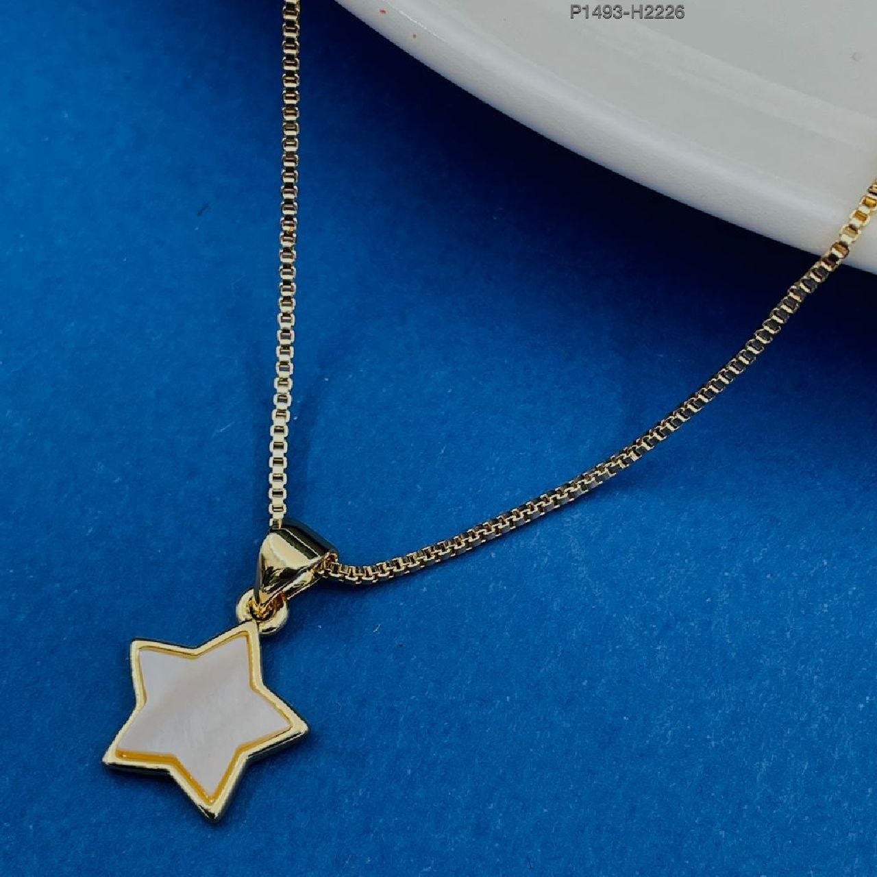 Brass White Gold Star Necklace Pendant Chain For Women Girls Bulk