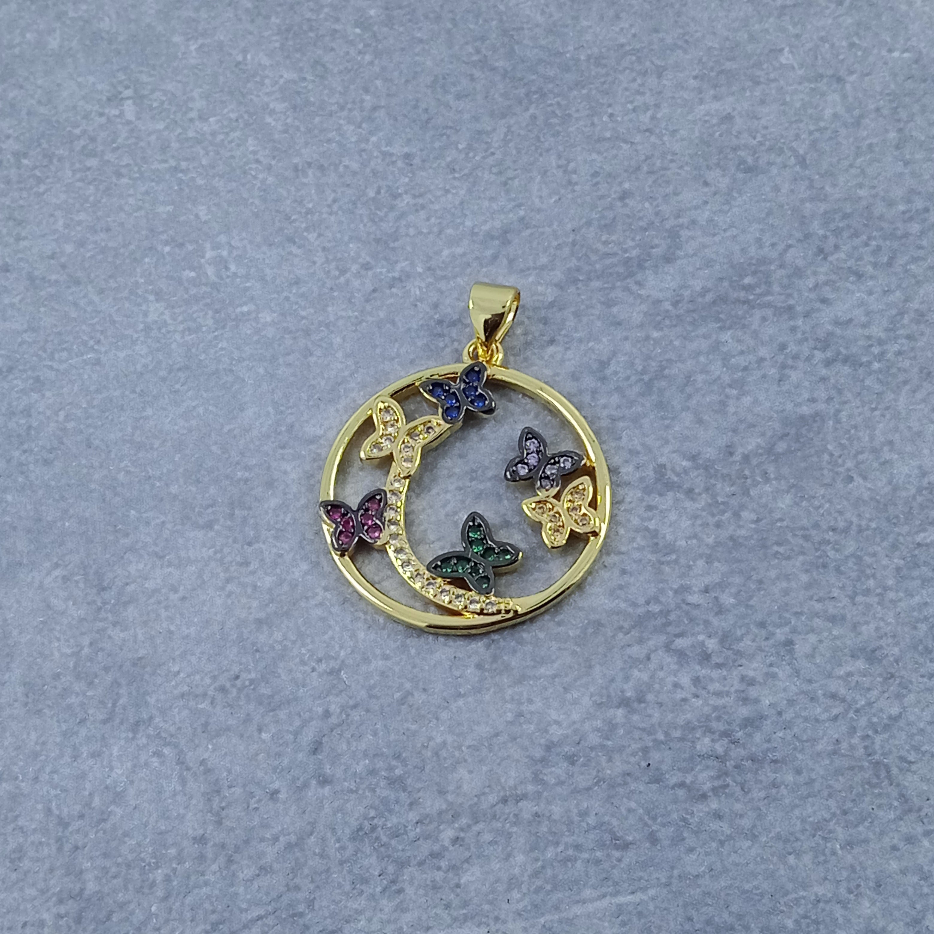 Butterfly Circle Gold Zircon Copper Charm For Women Bulk Secondary image