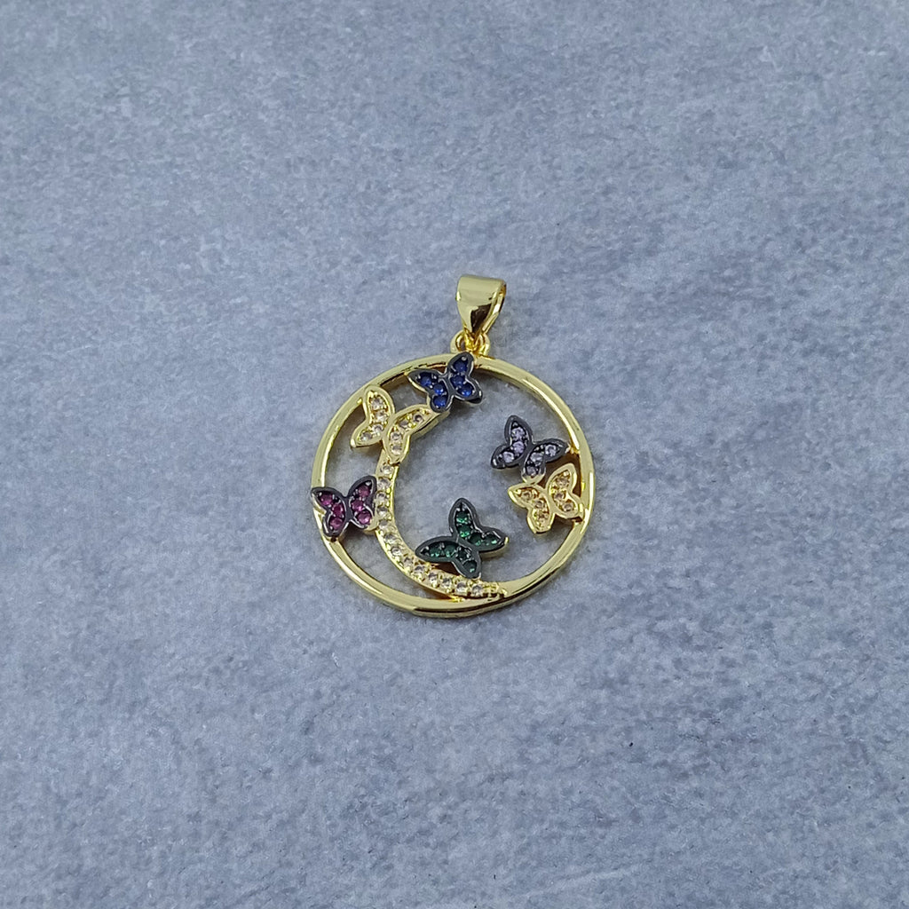 Butterfly Circle Gold Zircon Copper Charm For Women Bulk