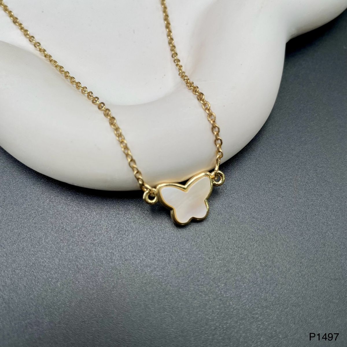 Butterfly Gold White Copper Necklace Pendant Chain For Women Bulk