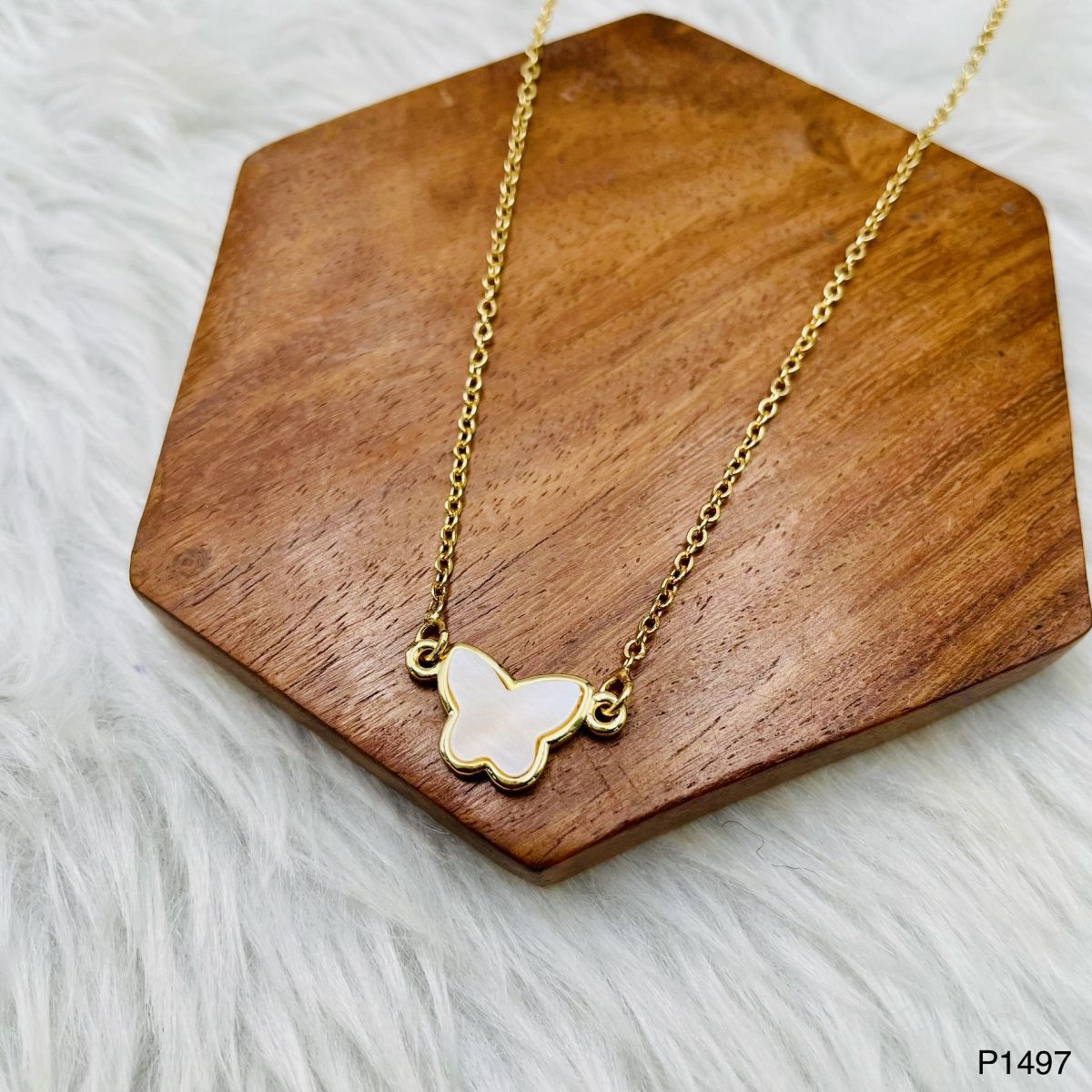Butterfly Gold White Copper Necklace Pendant Chain For Women Bulk