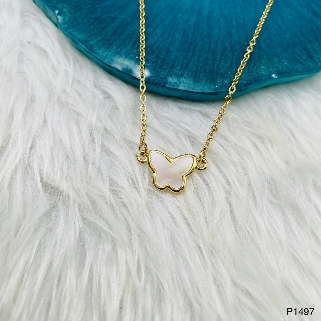 Butterfly Gold White Copper Necklace Pendant Chain For Women Bulk