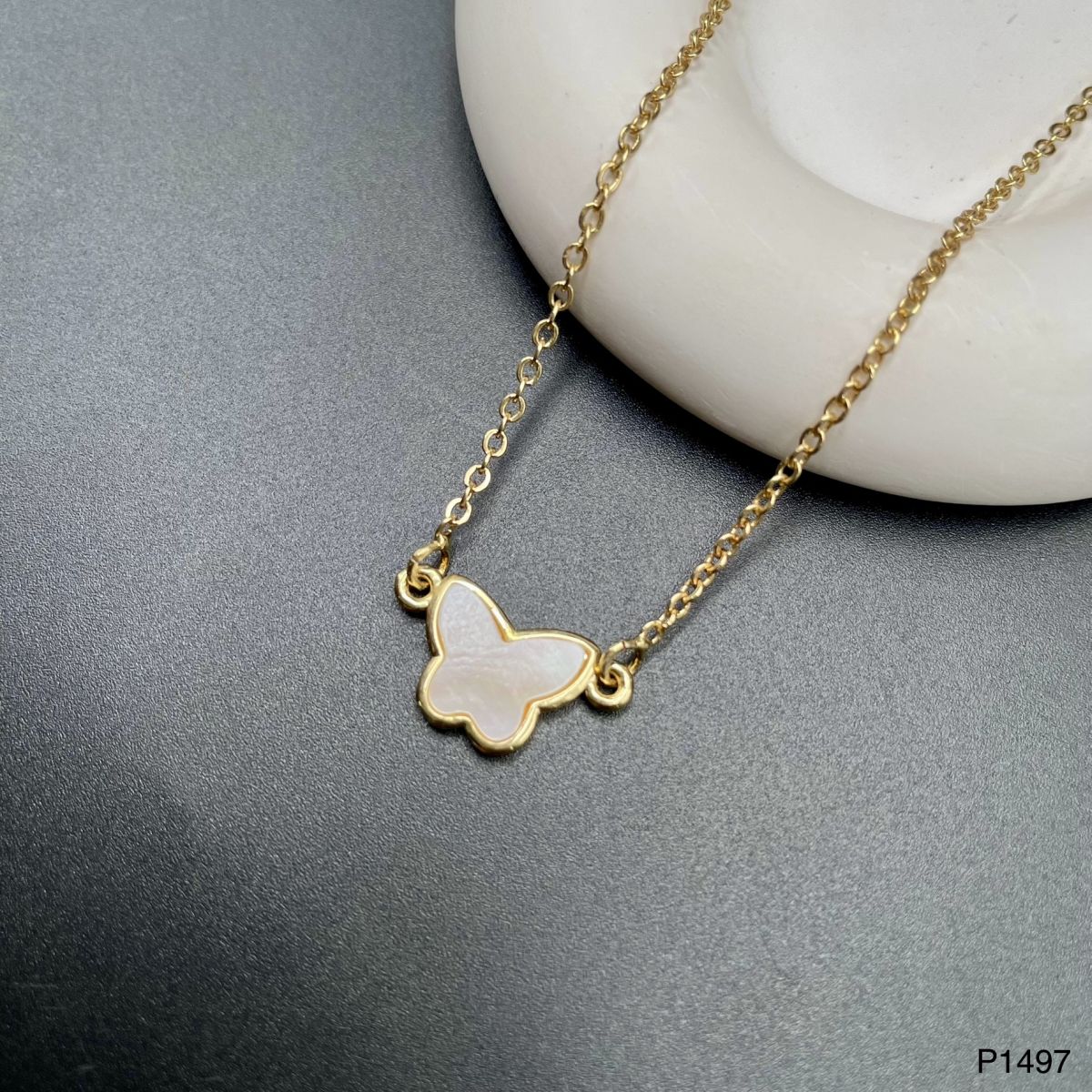 Butterfly Gold White Copper Necklace Pendant Chain For Women Bulk