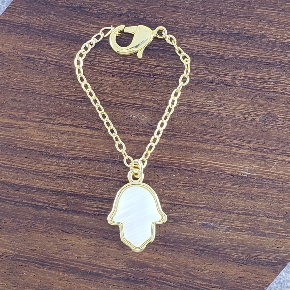 Hamsa White Gold Slim Link Chain Watch Charm For Women Bulk Secondary image