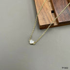 Heart Gold Zircon Copper Necklace Pendant Chain For Women Bulk