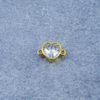 Heart Gold Zircon Copper Charm For Women Bulk