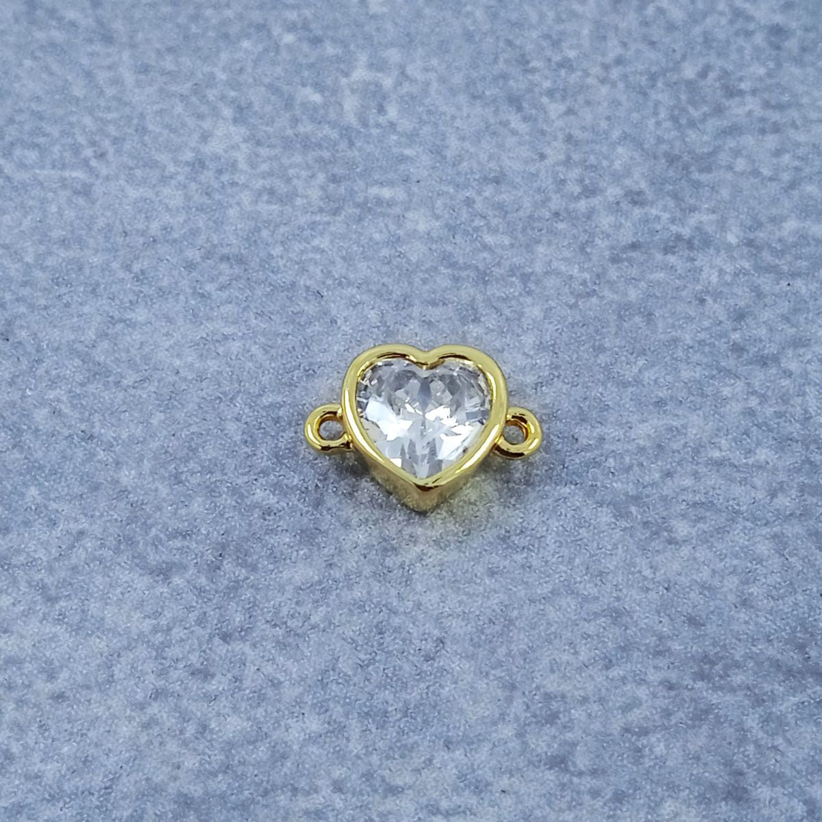 Heart Gold Zircon Copper Charm For Women Bulk