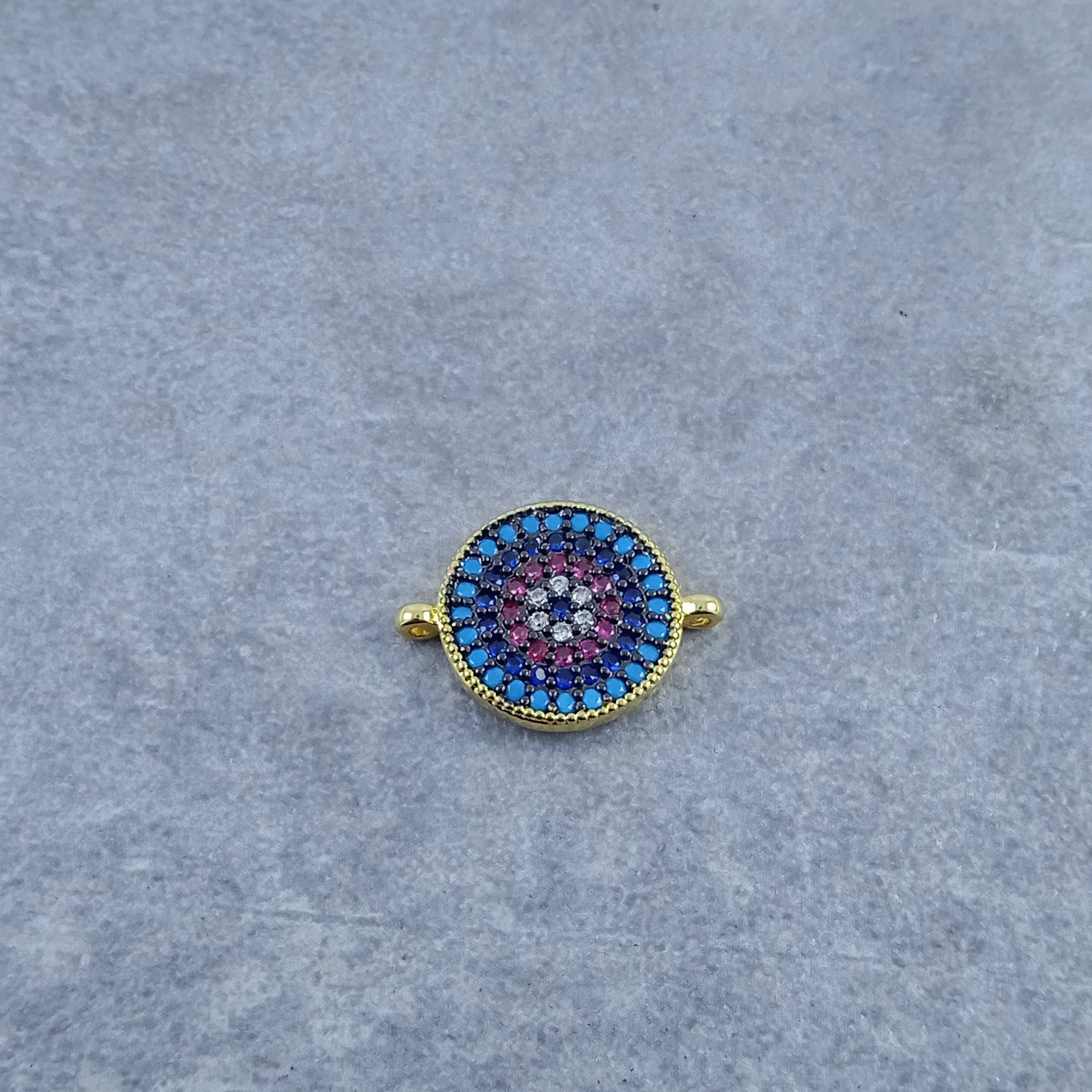Round Evil Eye Black Blue Copper Charm For Women Bulk Main image