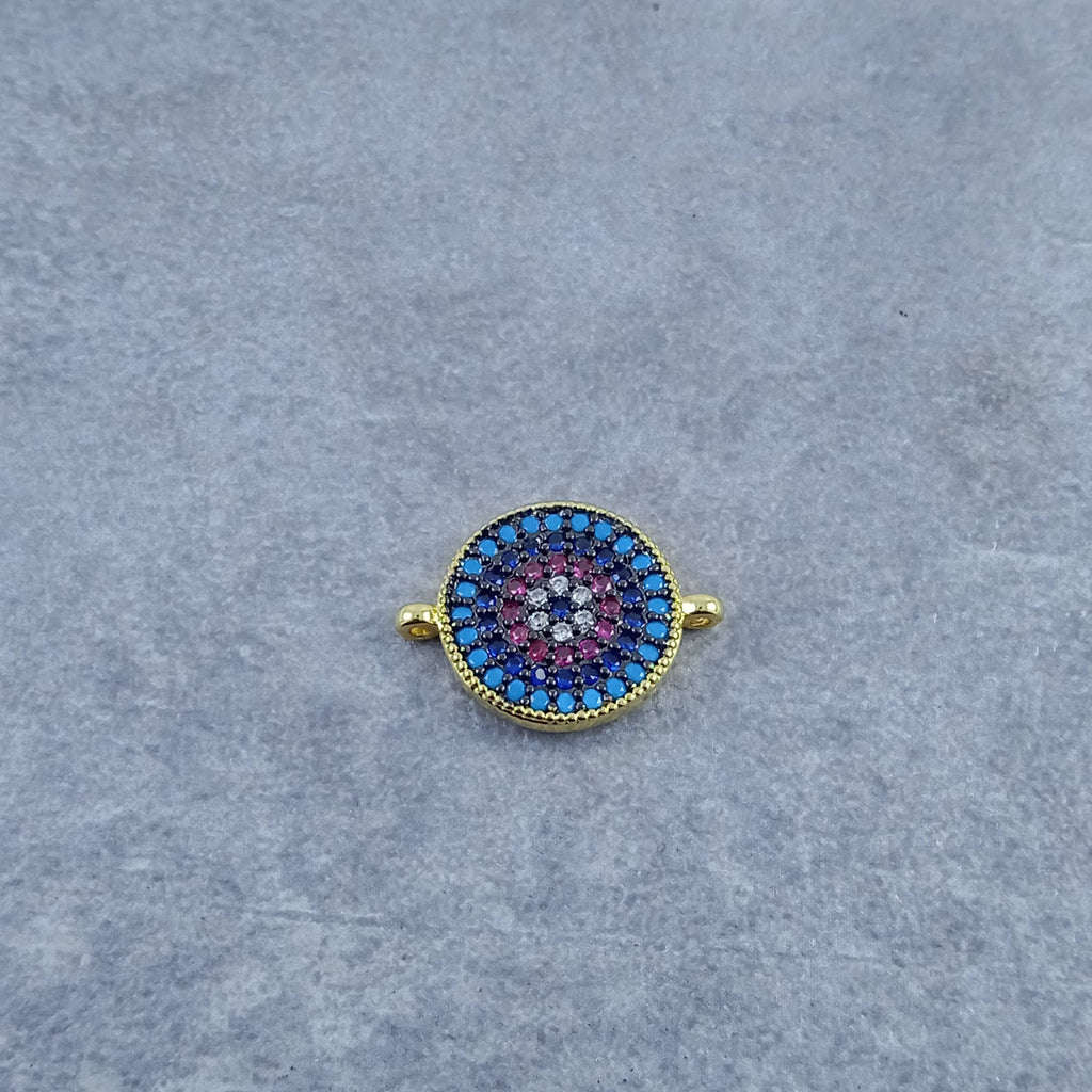 Round Evil Eye Black Blue Copper Charm For Women Bulk