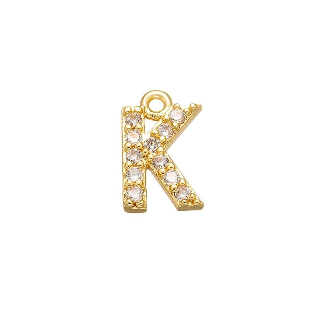 Alphabets Initial Letter American Diamonds Gold Copper Necklace Pendant Chain For Women