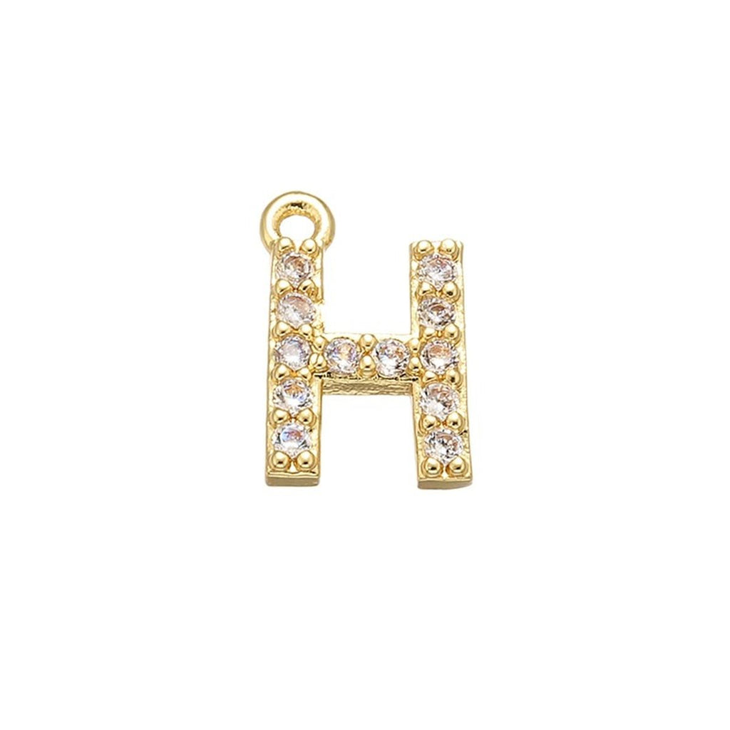 Alphabets Initial Letter American Diamonds Gold Copper Necklace Pendant Chain For Women