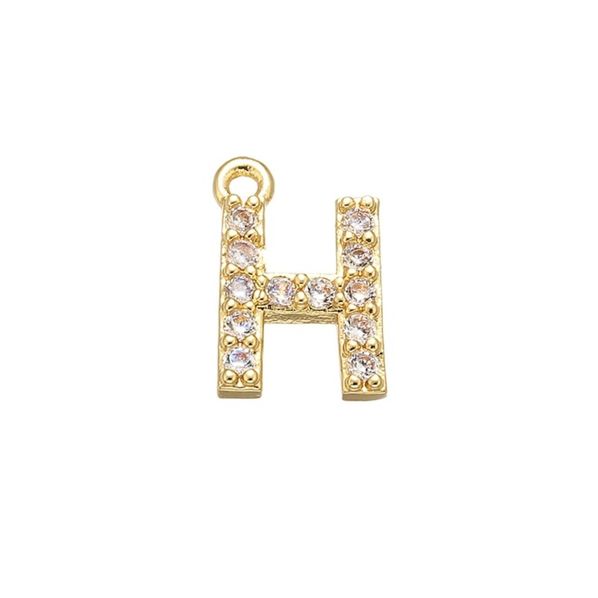 Alphabets Initial Letter American Diamonds Gold Copper Necklace Pendant Chain For Women