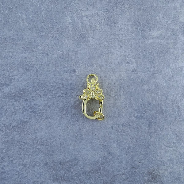 Flower Lobster Gold Zircon Copper Charm For Women Bulk Secondary image