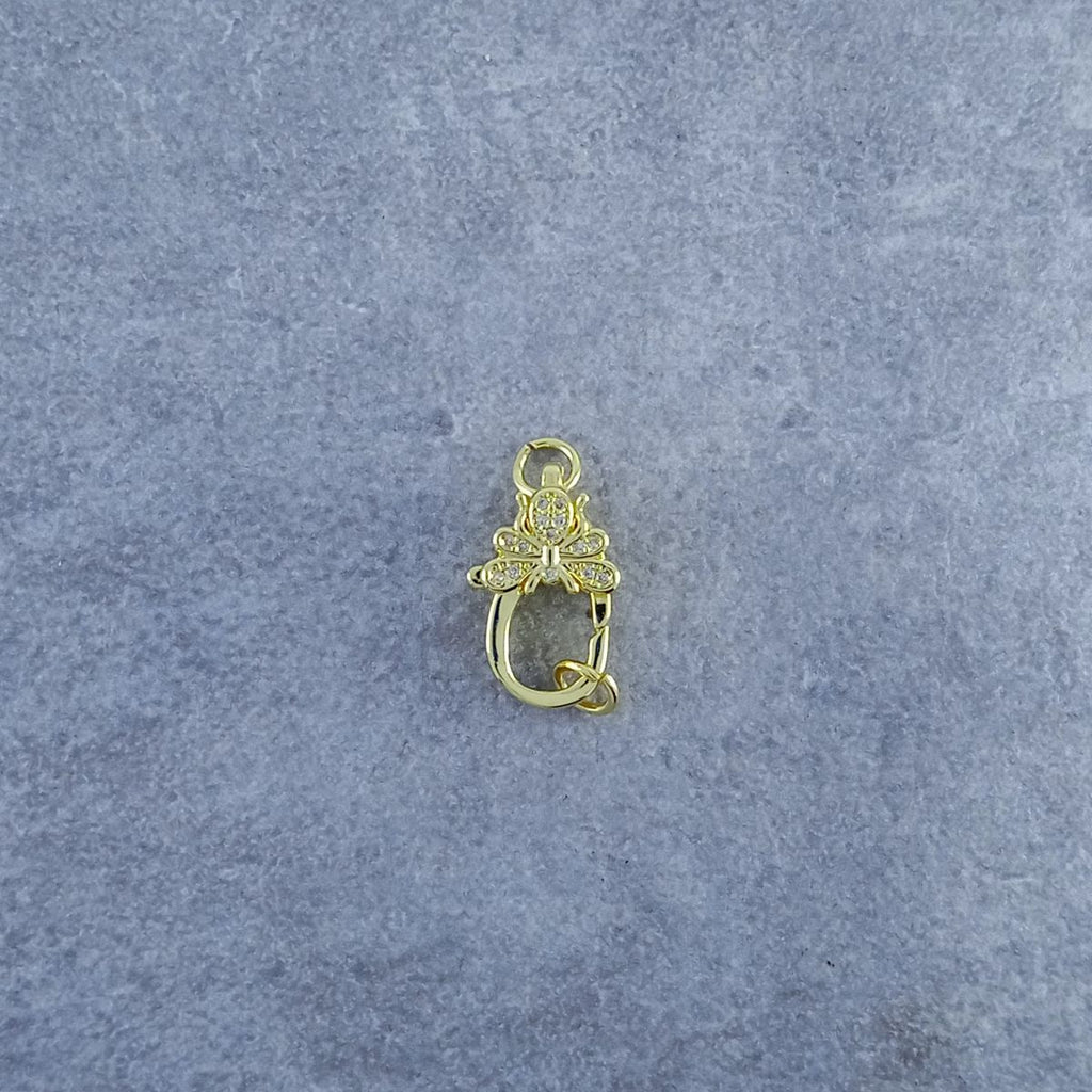Flower Lobster Gold Zircon Copper Charm For Women Bulk