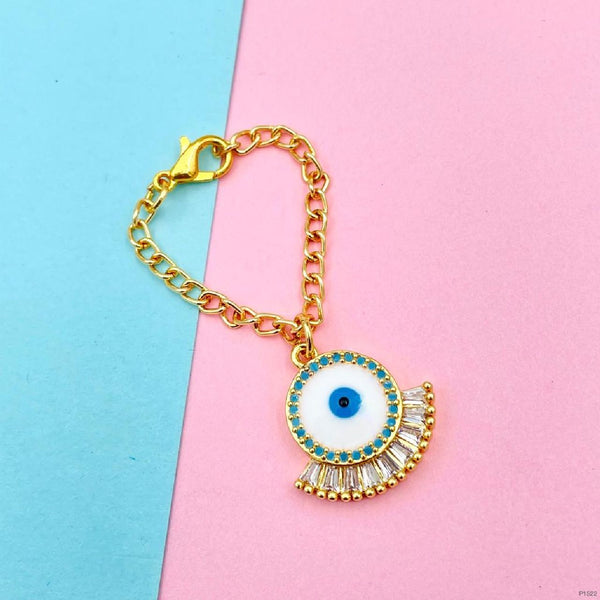 Copper CZ Crystal Eyelash Evil Eye Watch Charm White Blue Gold Bulk Main image