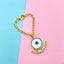 Copper CZ Crystal Eyelash Evil Eye Watch Charm White Blue Gold Bulk