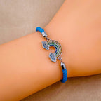 Rainbow Cloud Copper Silver Blue Cubic Zirconia Thread Bracelet Bulk
