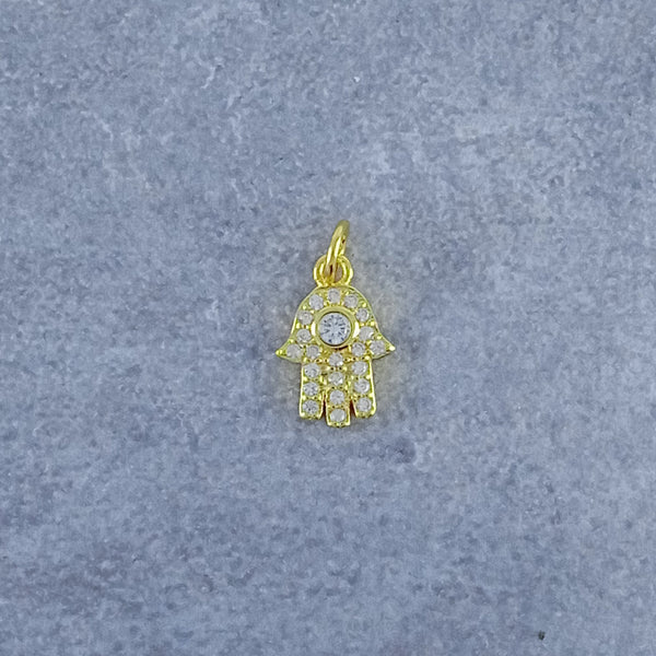 Hamsa Gold Zircon Copper Charm For Women Bulk Main image