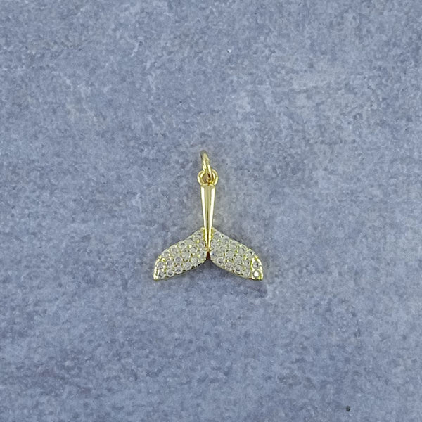 Fish Tail Gold Zircon Copper Charm For Women Bulk Main image